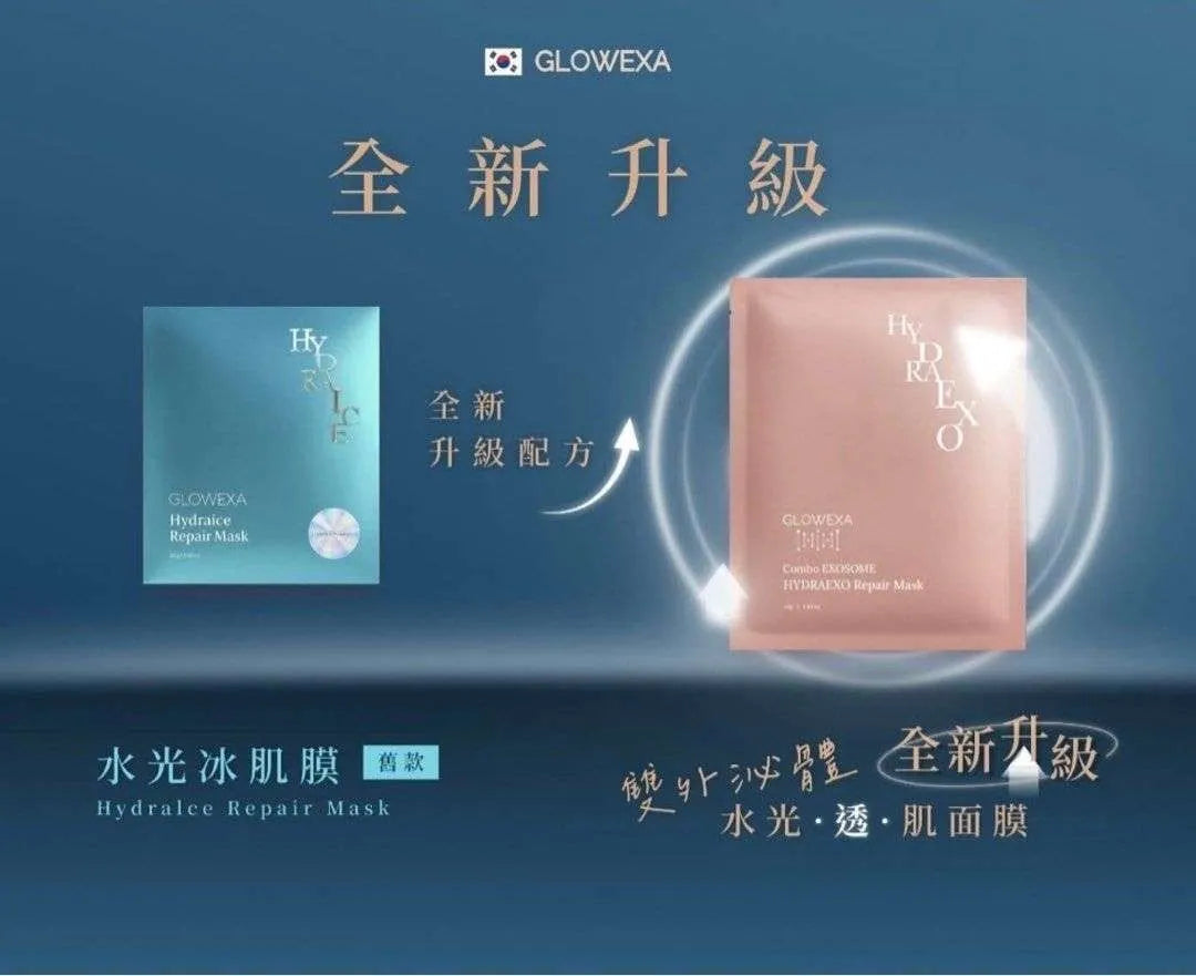 韓國醫美品牌⭐️全新升級⭐️Glowexa 雙外泌體水光·透·肌面膜（1盒5片）【全網香港現貨】