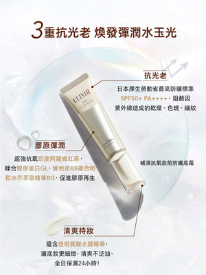 【全新完好無缺】日本 ELIXIR 補濕抗氧妝前防曬底霜 35mL