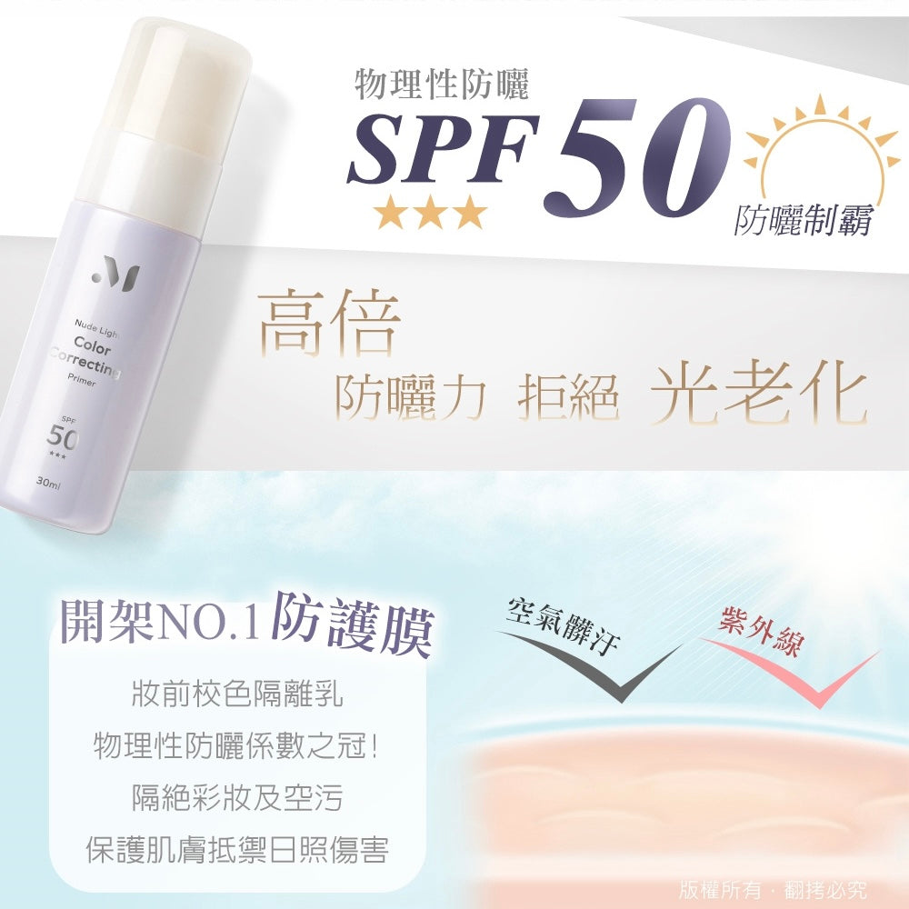 MEKO 裸光雪紗清透潤色隔離乳SPF50 30ml(共3色)【全網現貨】